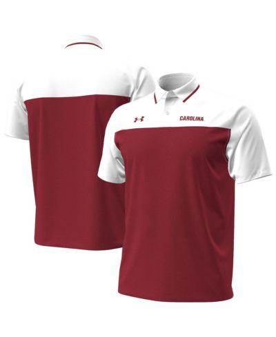 Under Armour Men's Garnet/White South Carolina Gamecocks Green Blocked Polo Shirt