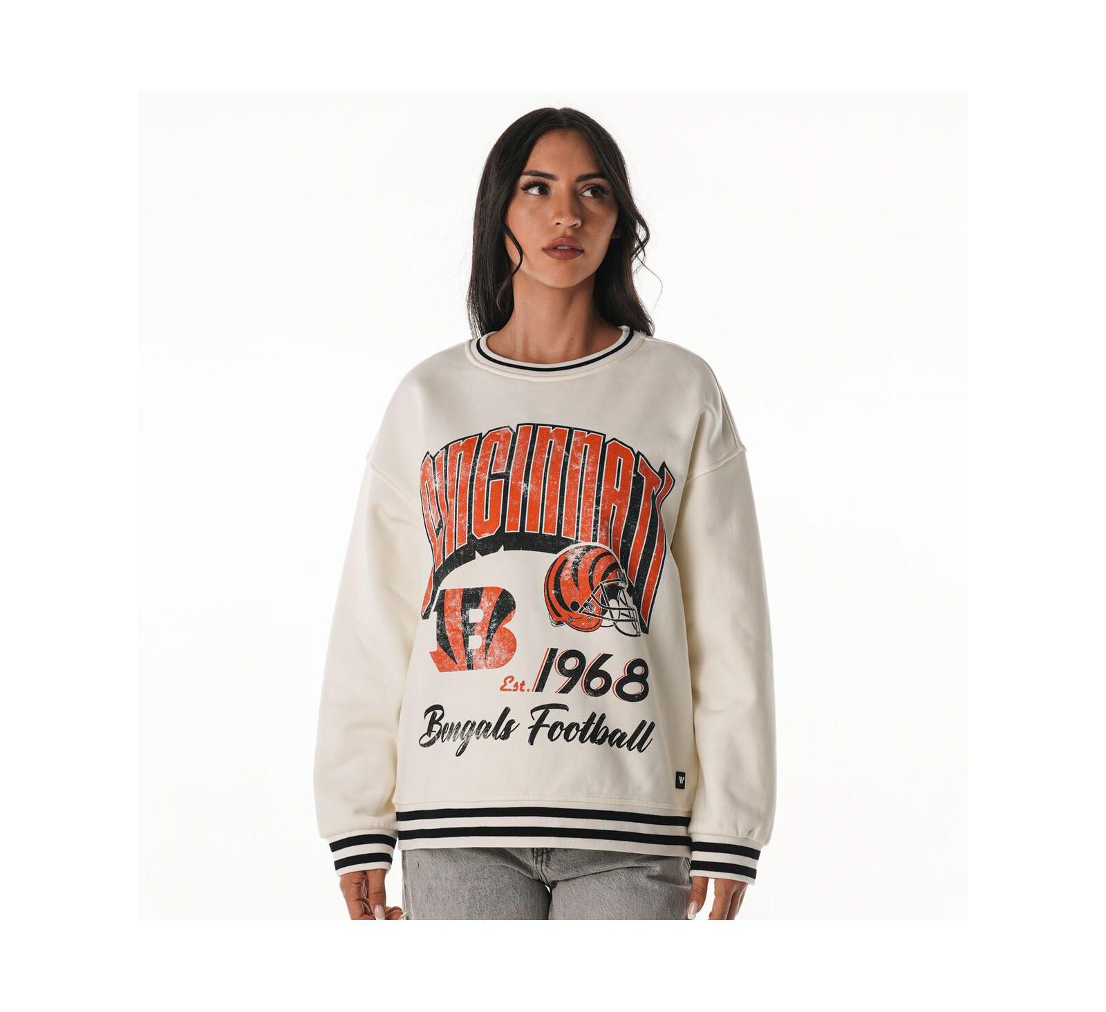 Женское свитшот The Wild Collective Cincinnati Bengals, оверсайз, винтажный стиль