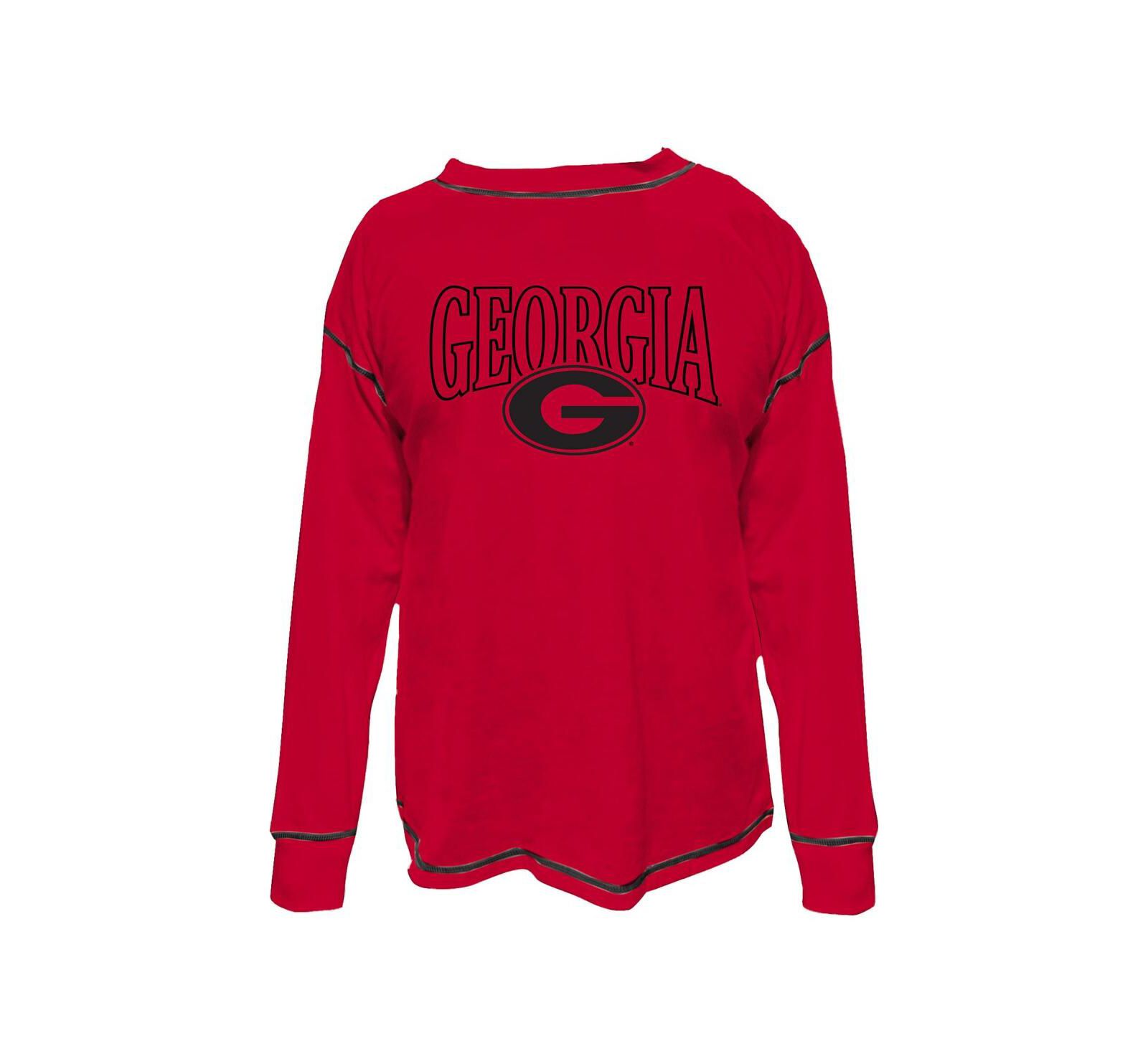 Fanatics Женский свитшот Plus Size Red Georgia Bulldogs с контрастной прошивкой