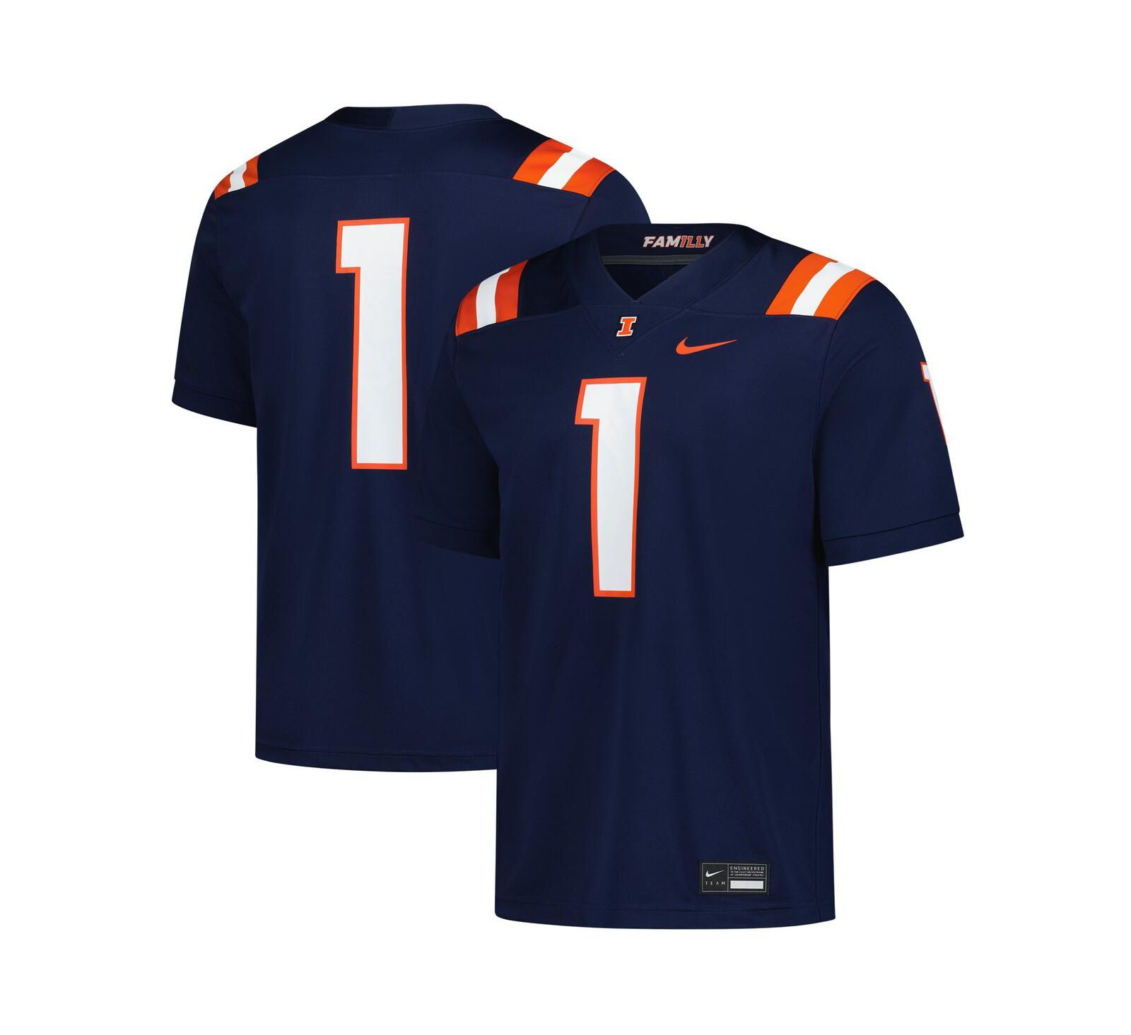 Мужская игровая джерси Nike Illinois Fighting Illini Untouchable Replica, Navy