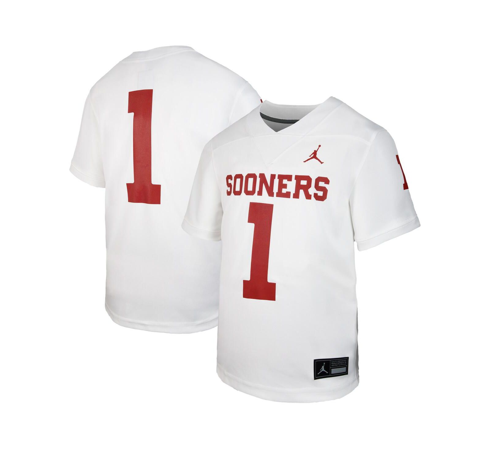 Детская реплика игровая джерси Jordan White Oklahoma Sooners Untouchable для мальчиков и девочек