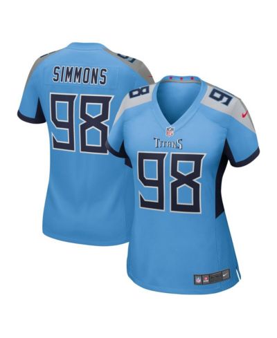 Джерси Nike Women's Jeffery Simmons Light Blue Tennessee Titans Team Game