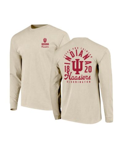 Image One Men's Natural Indiana Hoosiers Comfort Colors Mascot Overlay Long Sleeve T-Shirt