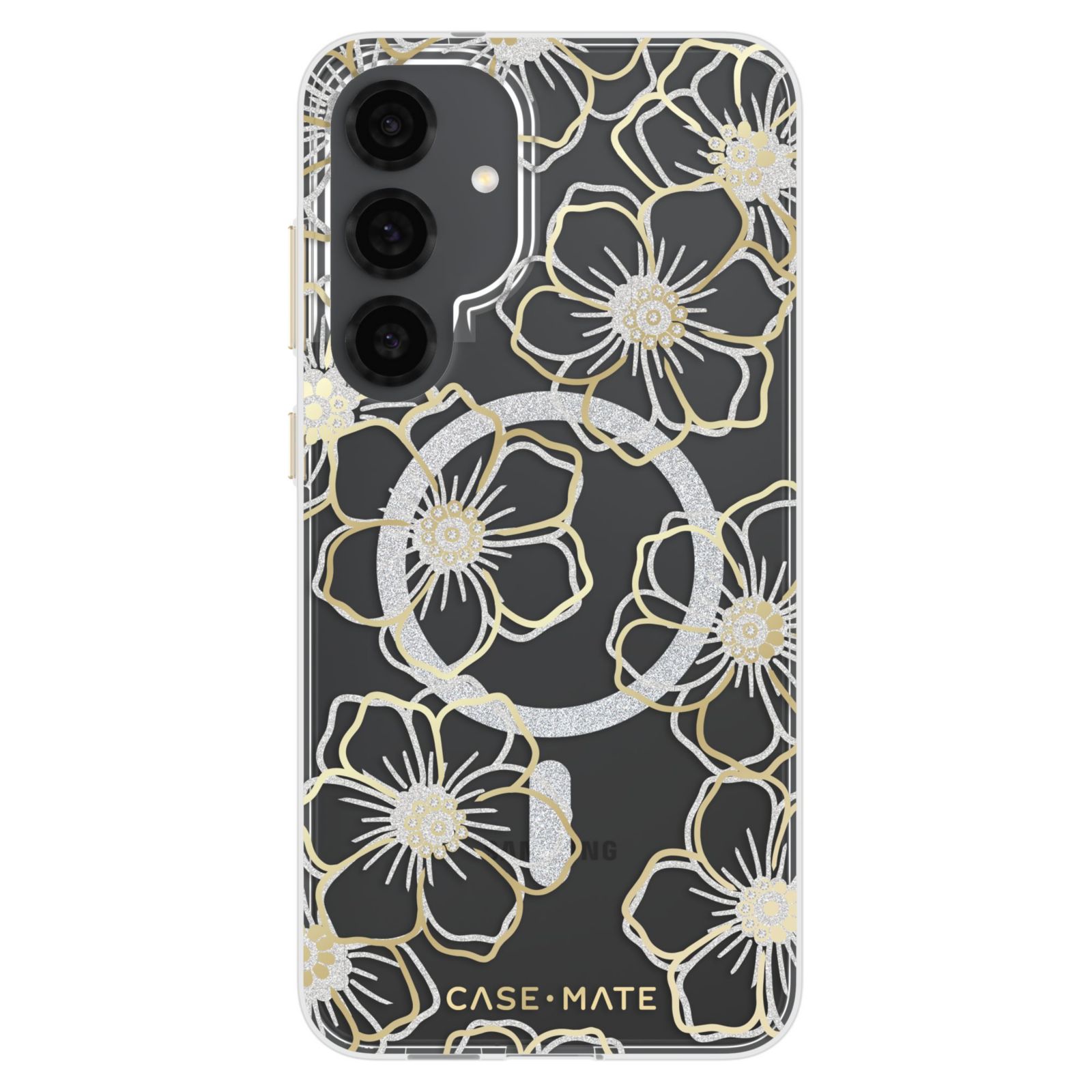 Case-Mate Чехол Floral Gems с магнитом для Samsung Galaxy S 2025 Medium-Gold