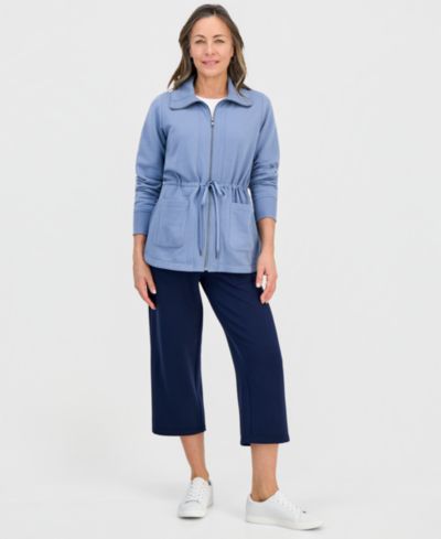 Style & Co Petite LuxLounge Fleece Anorak Knit Jacket, Macy's Exclusive