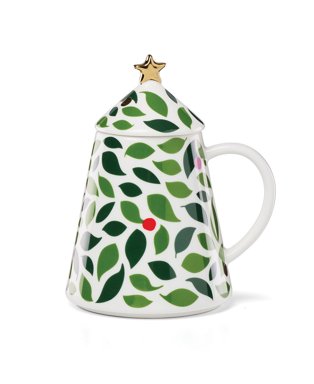 Kate Spade Evergreen Figural Tree Lidded Mug