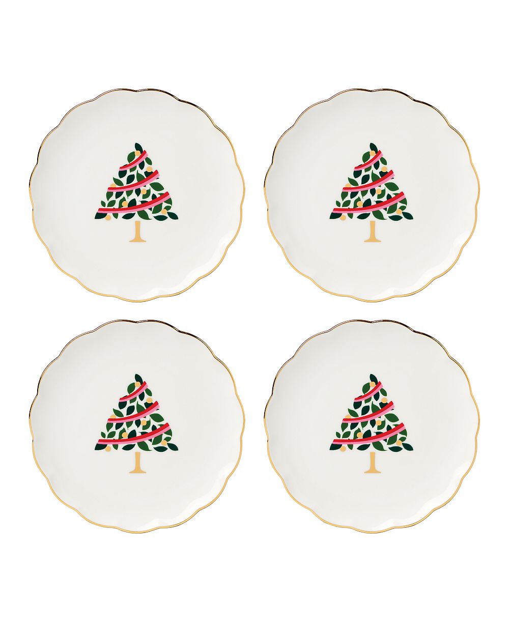 Набор тарелок Kate Spade Evergreen Scallop Tidbit, 4 штуки