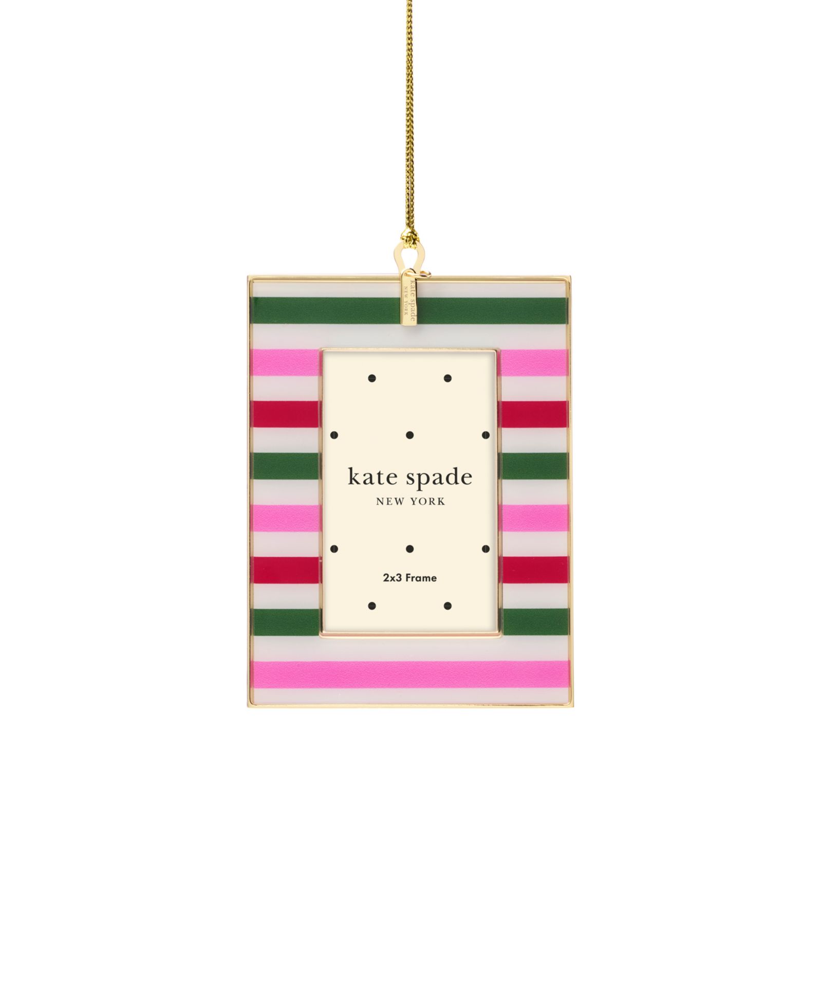 Kate Spade Be Jolly Mini Frame Ornament, stripe