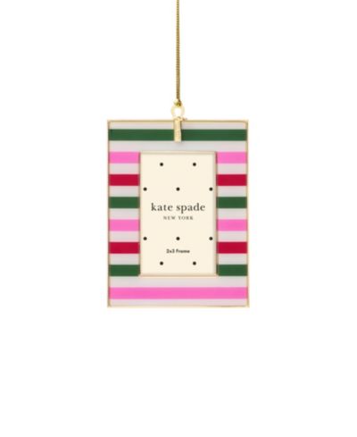 Kate Spade Be Jolly Mini Frame Ornament, stripe
