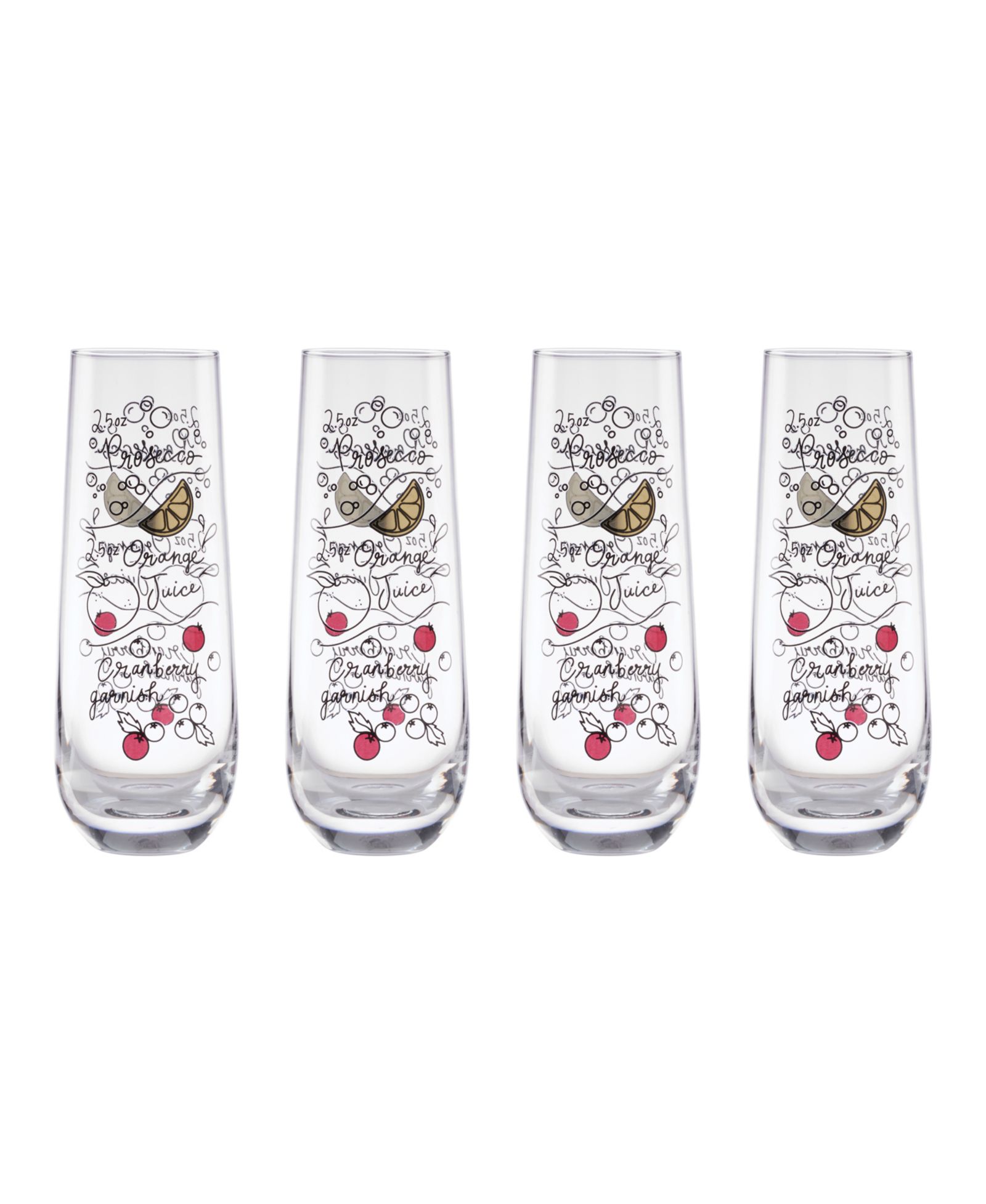 Kate Spade Make Merry Stemless Flutes, Set of 4