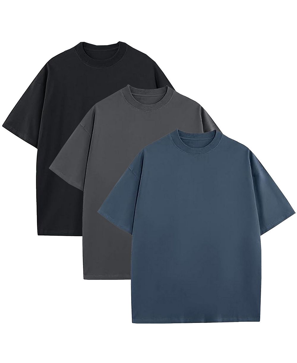 Blu Rock Мужская футболка Oversized Crewneck, упаковка 3 шт.