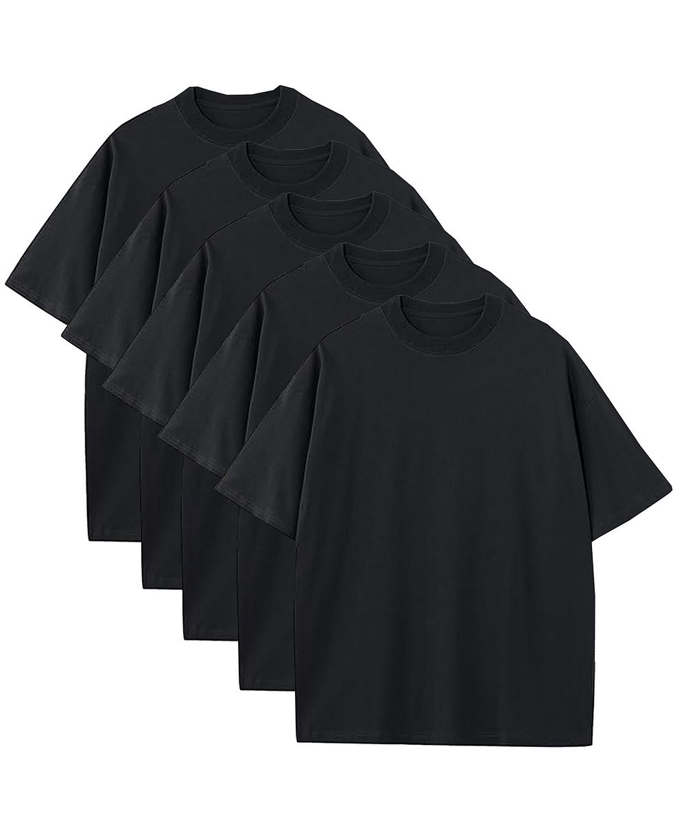 Blu Rock Men's 5-Pack Oversized Crewneck T-Shirt