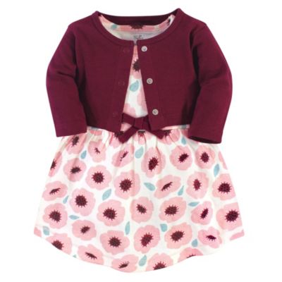 Touched by Nature Baby Girls Natural Cotton Dress and Cardigan