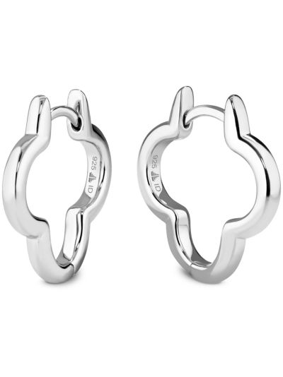 Серьги-кольца Devata Clover Rhodium Plated Sterling