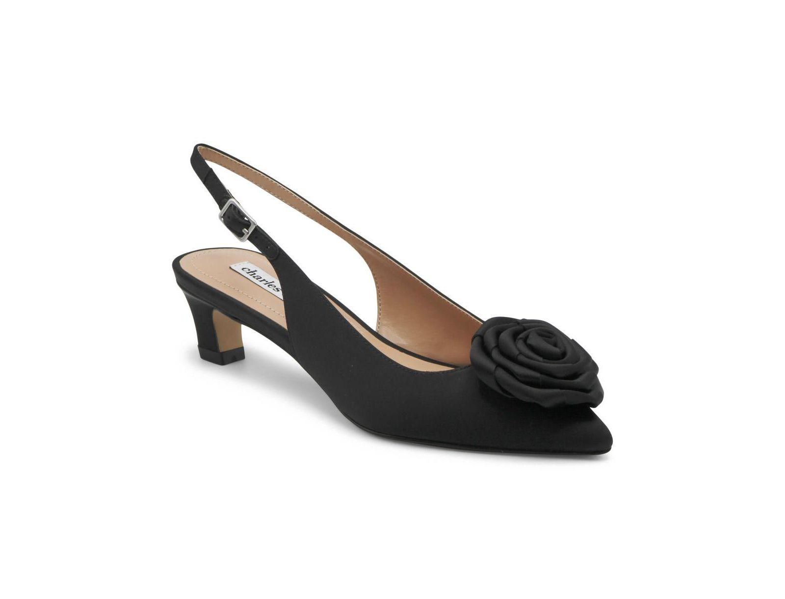 Charles David Womens Aleph Slingback Low Heel Rosette Dress