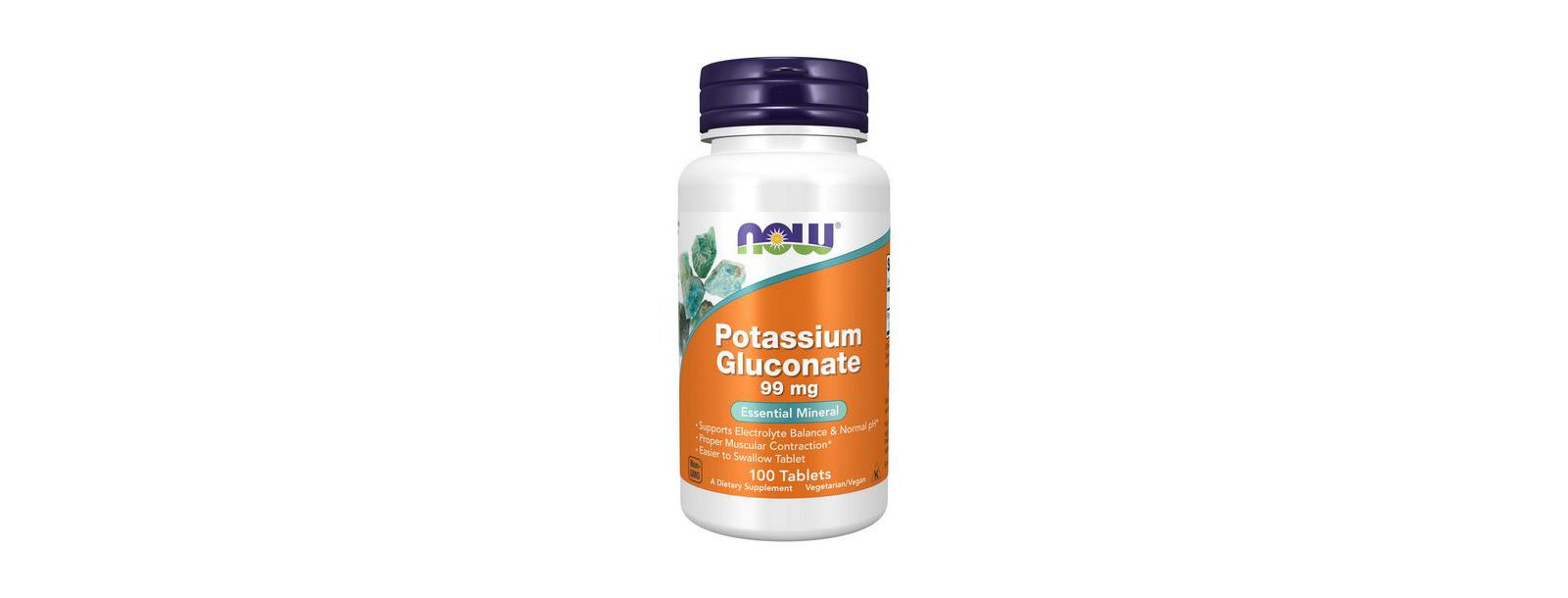 БАД NOW Foods Potassium Gluconate, 99 mg, 100 Tabs