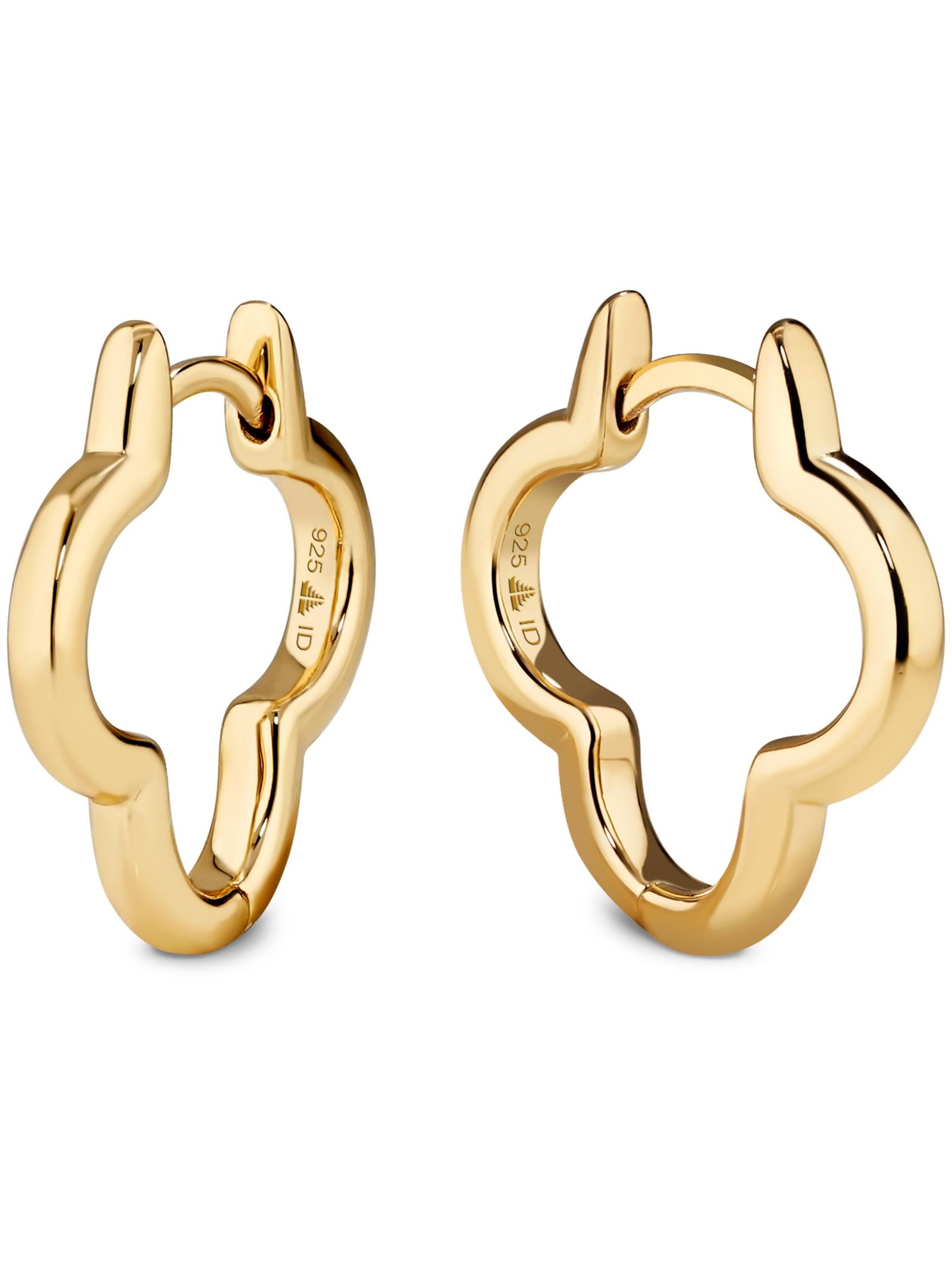 Серьги-кольца Devata Clover Plated Sterling