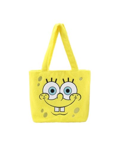 Spongebob Squarepants сумка тоут с лицом персонажа, желтая, 16"