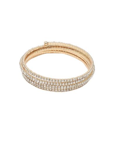 SOHI Women's Gold Embellished Swirl Bracelet