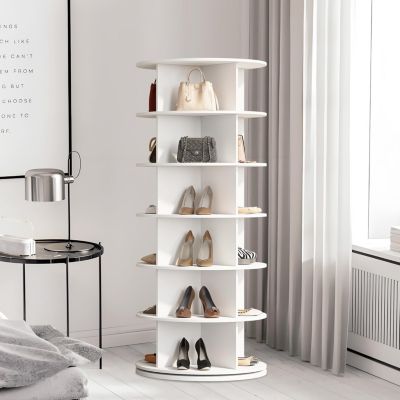 gaomon Rotating Shoe Rack Tower, 360degree(s) Spinning Shoe Organizer Rotating Shelf, Space-Saving Large Capacity Storage Round Carousel, Closet and Bedroom