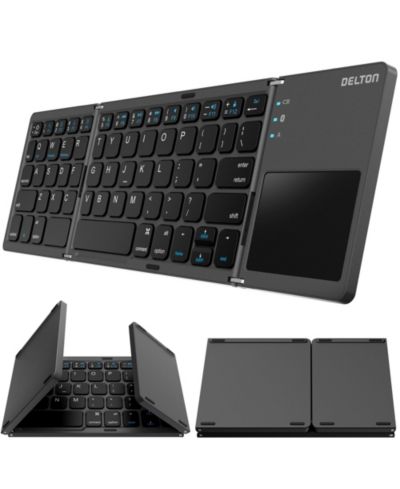 Delton F75 Foldable Bluetooth Keyboard with Touchpad for Windows, macOS, and iOS
