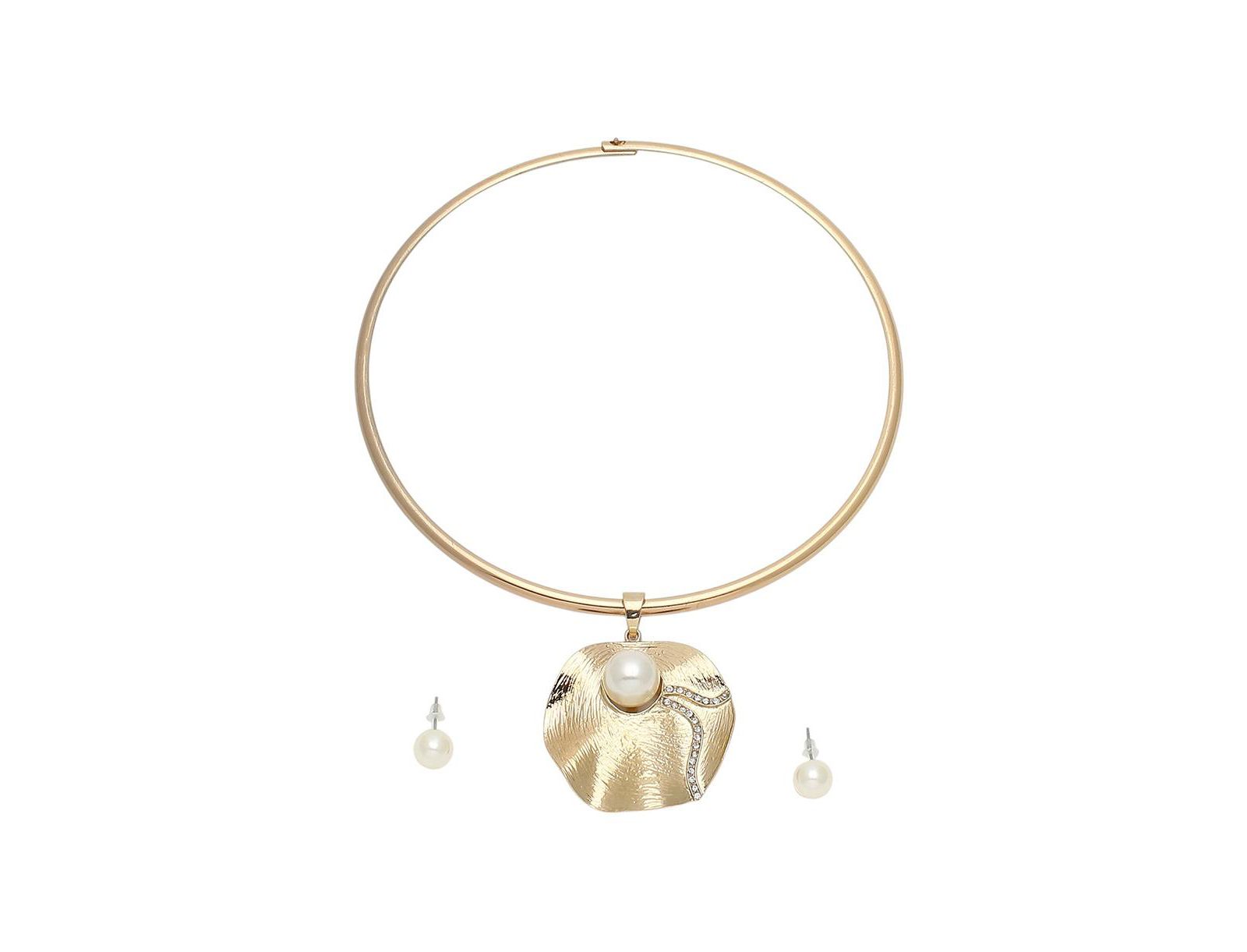 SOHI Gold Plated Pearl Jewellery Set