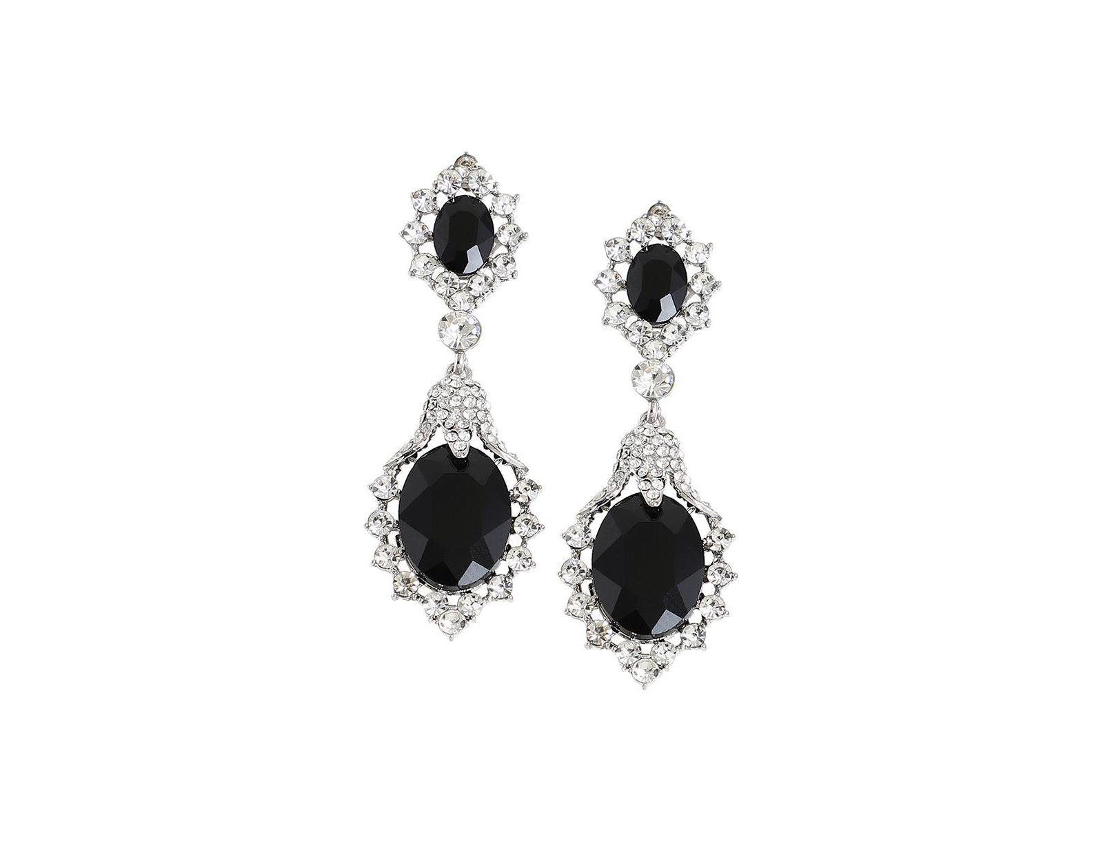 SOHI Silver Plated Drop Earrings