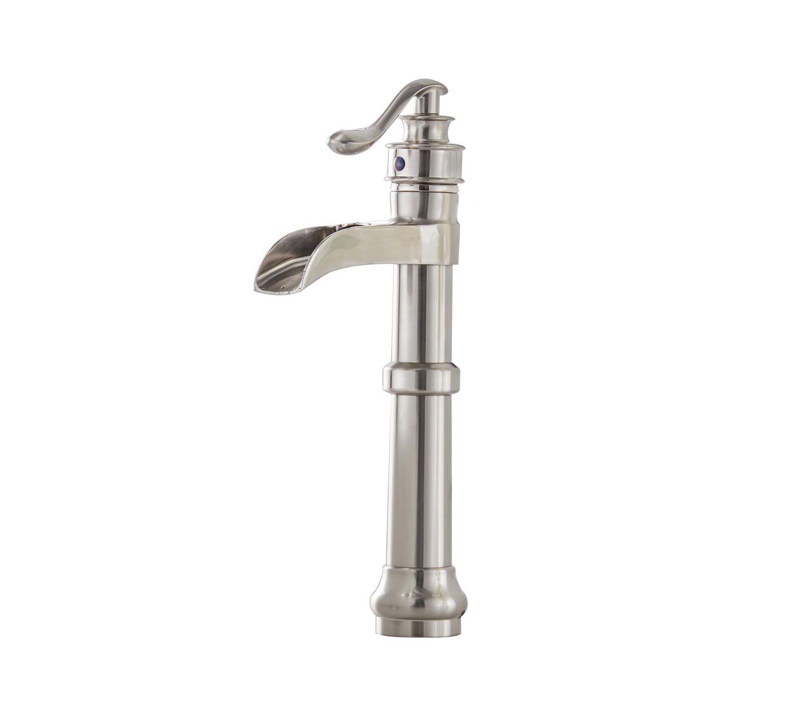 Greenspring Polished Chrome Waterfall Vessel Bathroom Faucet with Pop-Up Drain Assembly