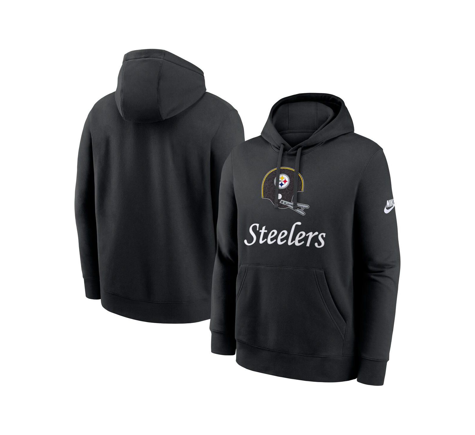 Мужская толстовка Nike Black Pittsburgh Steelers Best Season Rewind Club Pullover Hoodie