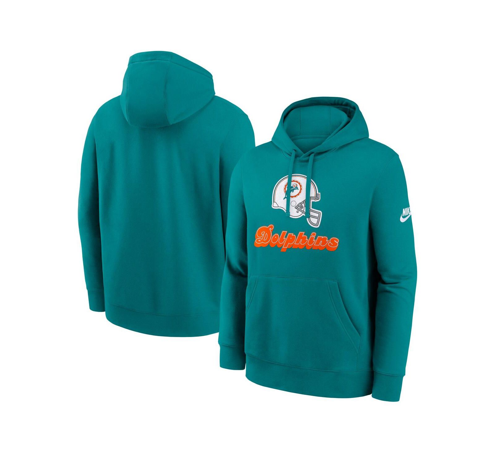 Мужское худи Nike Aqua Miami Dolphins Best Season Rewind Club Pullover