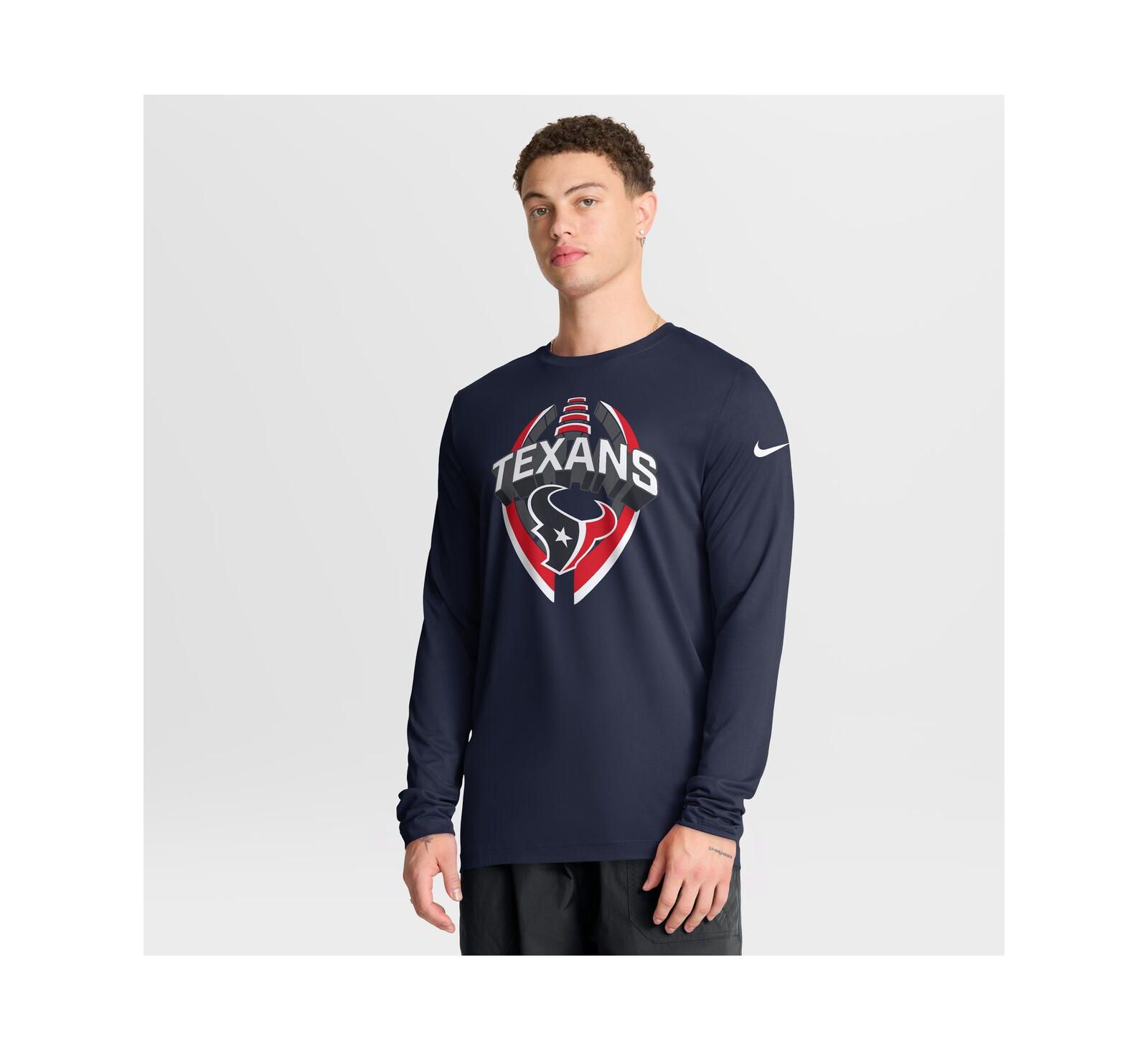 Nike Men's Navy Houston Texans Primetime Legend Icon Performance Long Sleeve T-Shirt