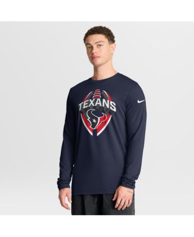 Nike Мужская футболка с длинным рукавом Houston Texans Primetime Legend Icon Performance, темно-синяя