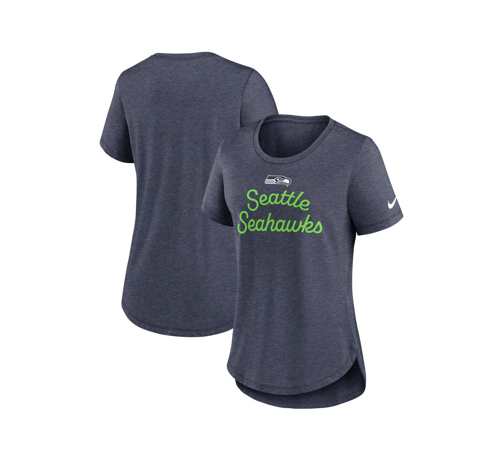 Nike Women's College Navy Seattle Seahawks Script Tri-Blend T-Shirt