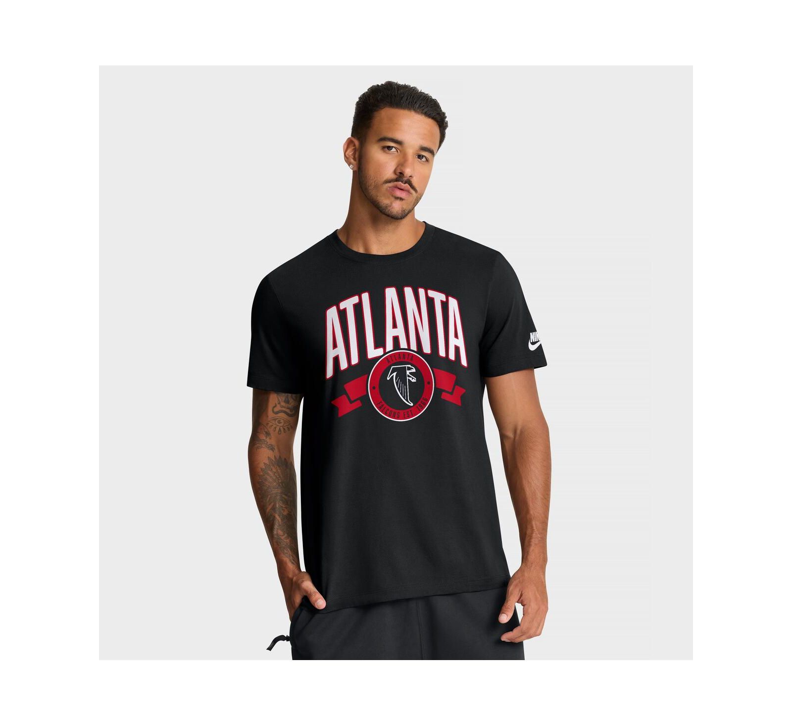 Nike Men's Black Atlanta Falcons Rewind Front and Back Hit Essential T-Shirt