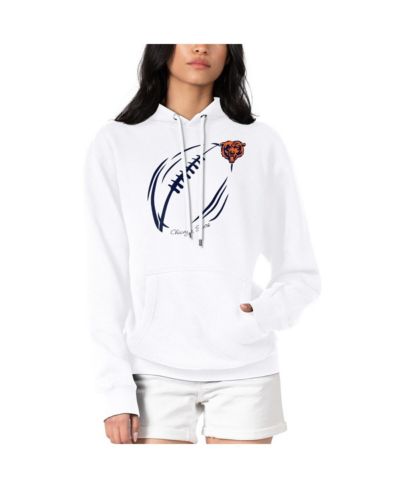 Женское худи G-III 4Her by Carl Banks White Chicago Bears Football Logo Fleece Tri-Blend Pullover