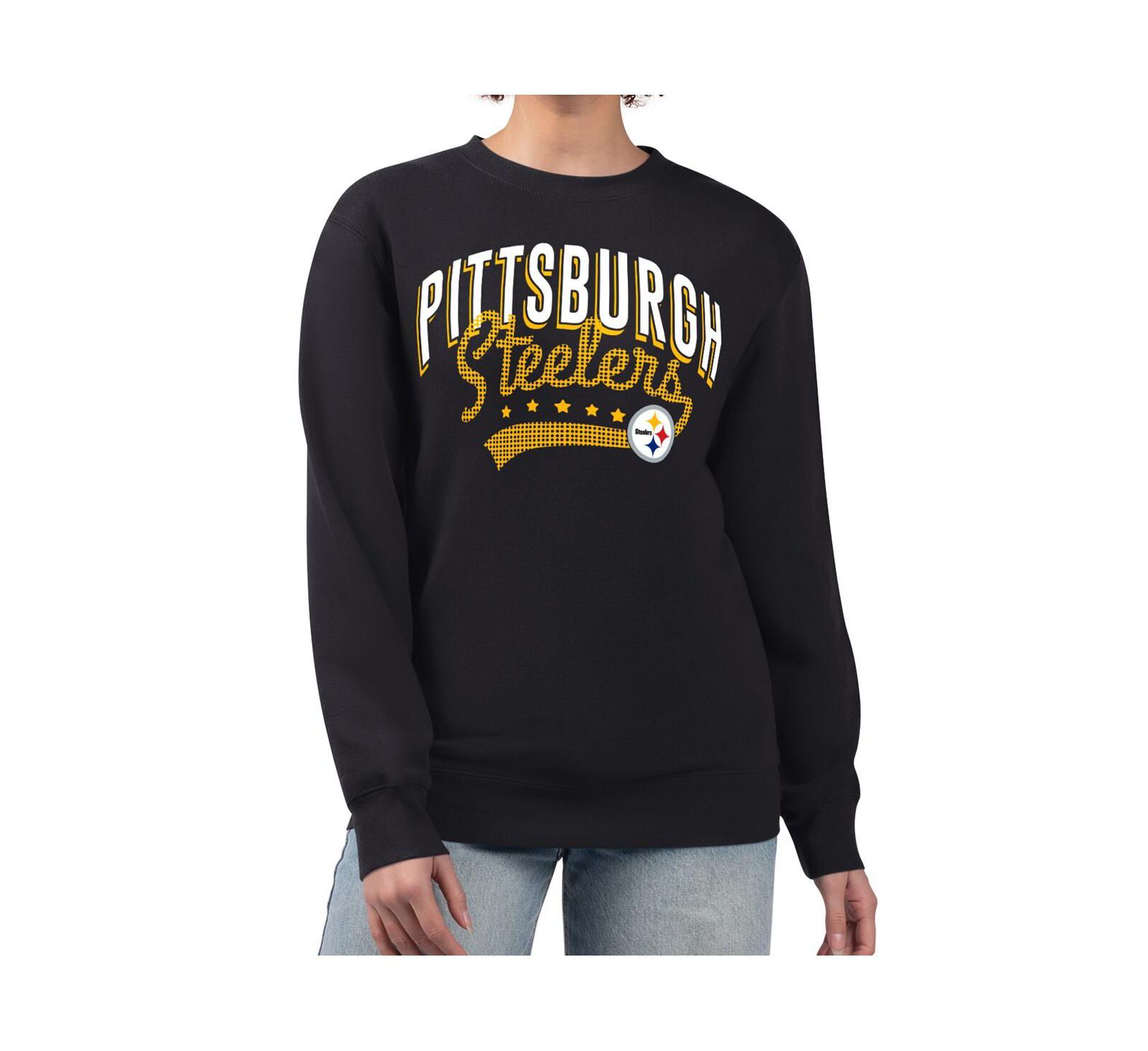 Свитшот G-III 4Her by Carl Banks Women's Black Pittsburgh Steelers Filigree Logo Graphic Fleece Pullover