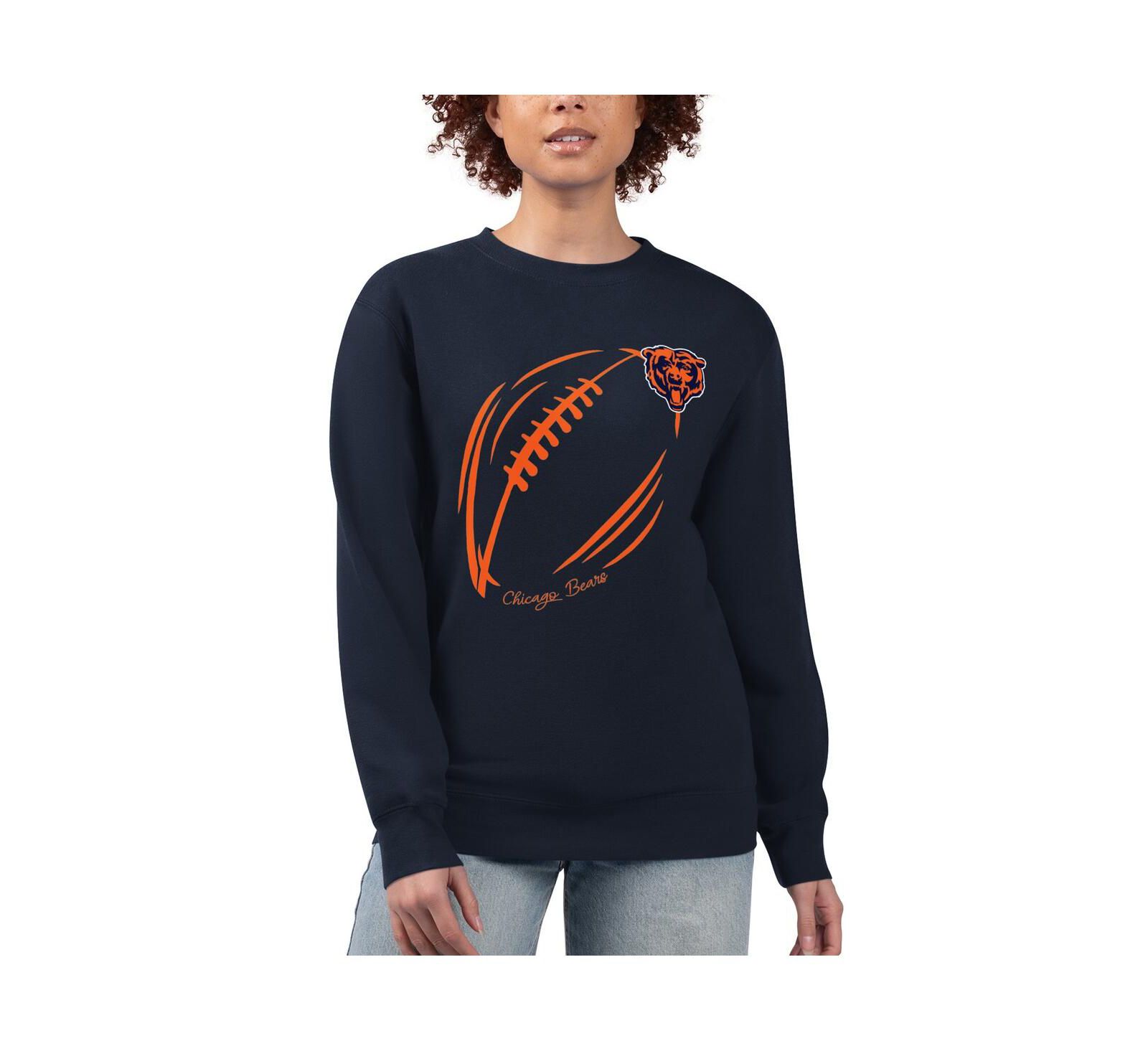 Женское свитшот-толстовка G-III 4Her by Carl Banks Navy Chicago Bears Fleece Tri-Blend Pullover