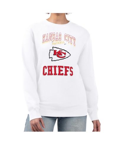 G-III 4Her by Carl Banks Women's White Kansas City Chiefs Team Logo Graphic Tri-Blend Pullover Sweatshirt