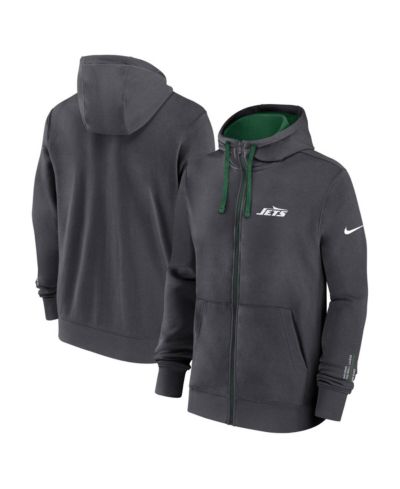 Мужское худи Nike Men's Anthracite New York Jets Primetime Club Full-Zip Hoodie