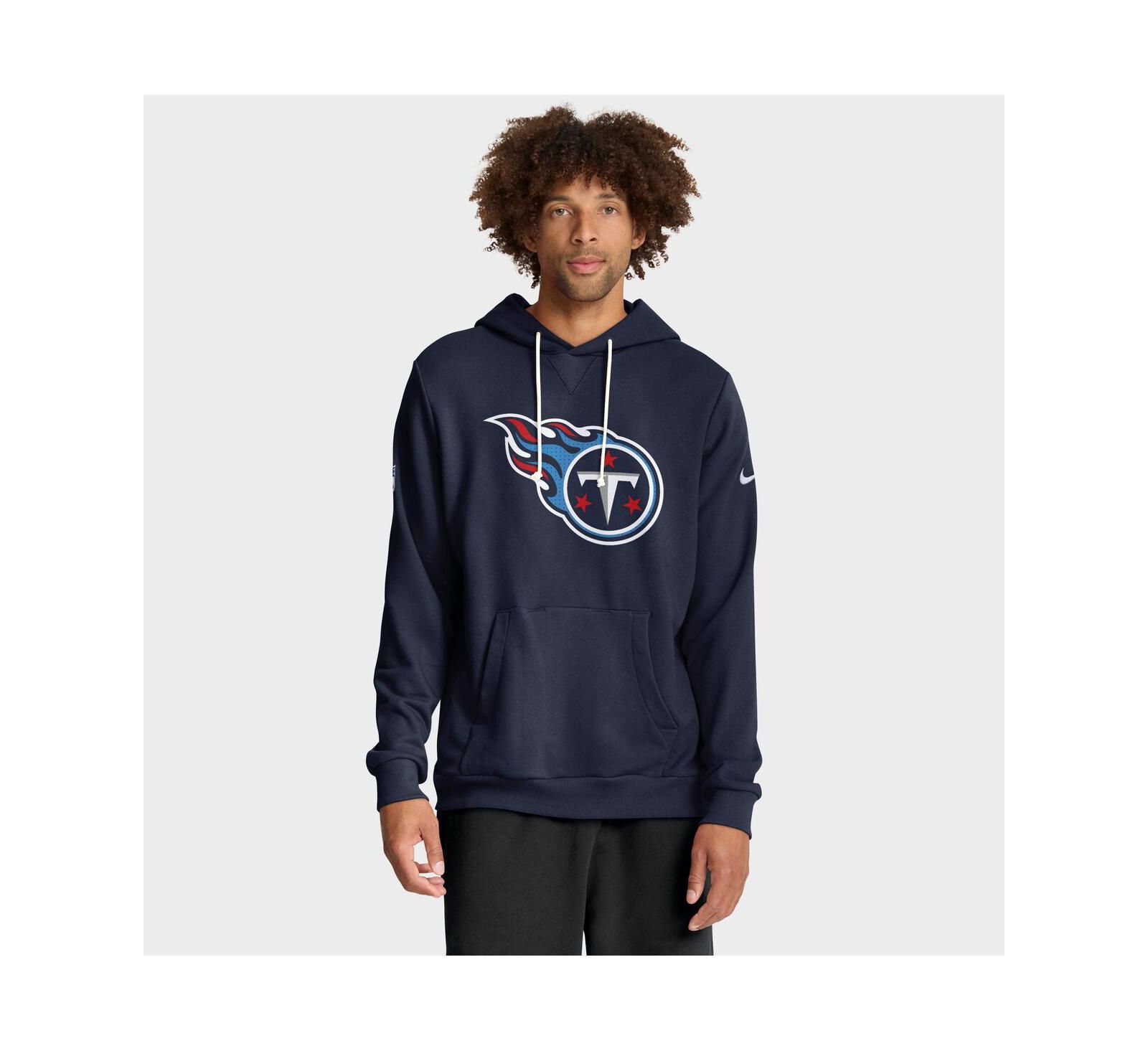 Мужское худи Nike Tennessee Titans Sideline Standard Issue Dri-FIT, темно-синий