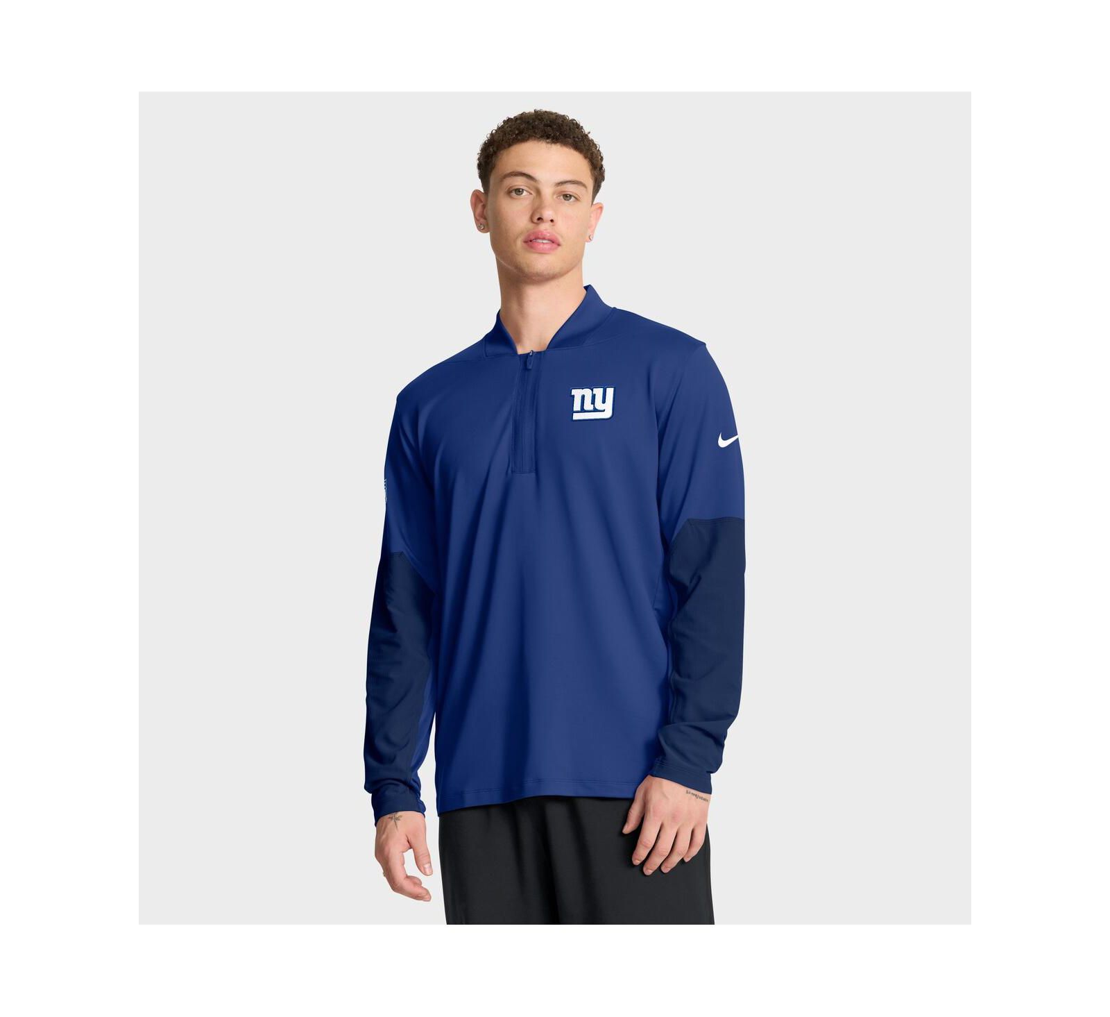 Мужское худи Nike Royal New York Giants Sideline Dri-FIT Half-Zip Pullover