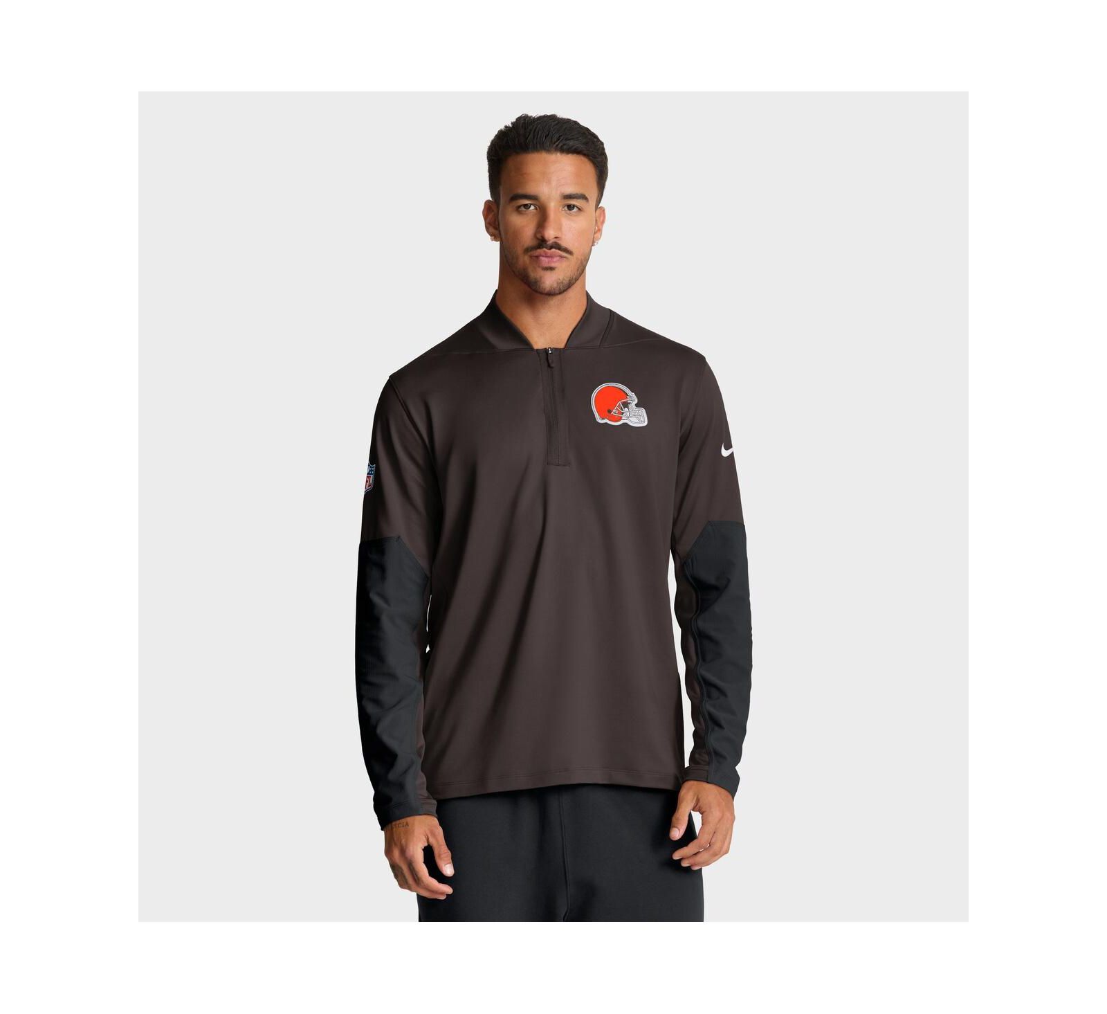 Мужское худи Nike Cleveland Browns Sideline Dri-FIT Half-Zip Pullover