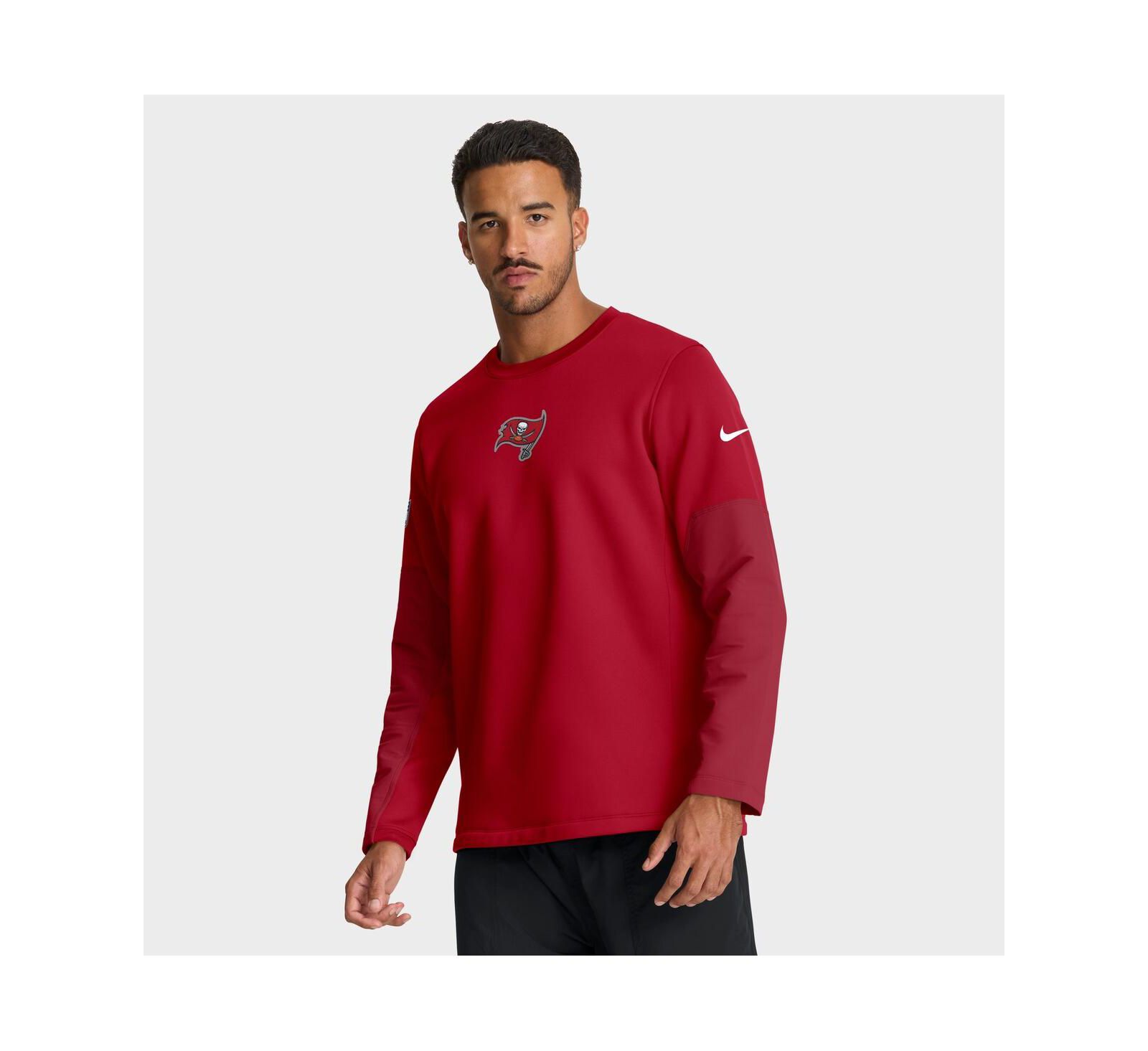 Nike Men's Red Tampa Bay Buccaneers Sideline Coach Therma-FIT Long Sleeve T-Shirt