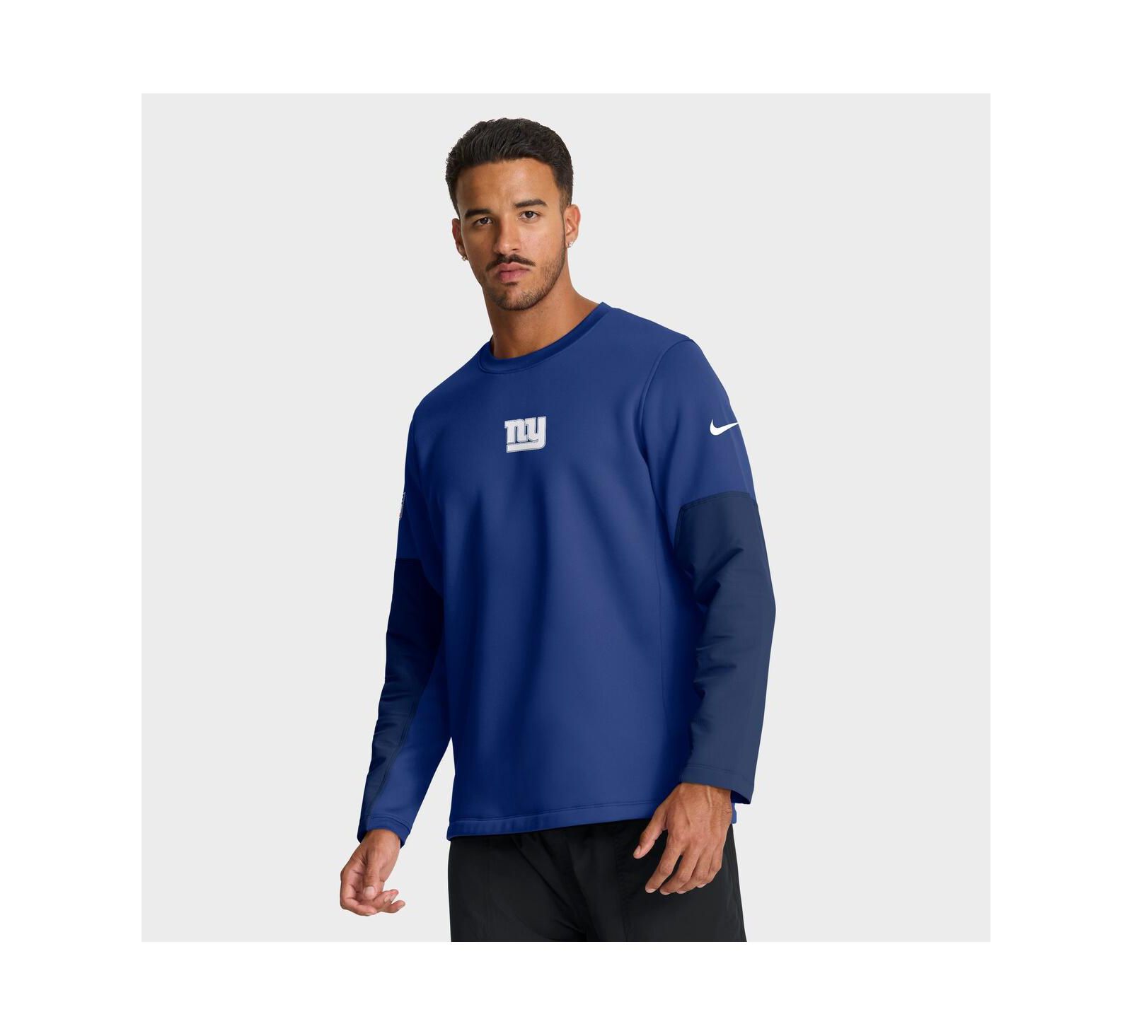 Nike Men's Royal New York Giants Sideline Coach Therma-FIT Long Sleeve T-Shirt
