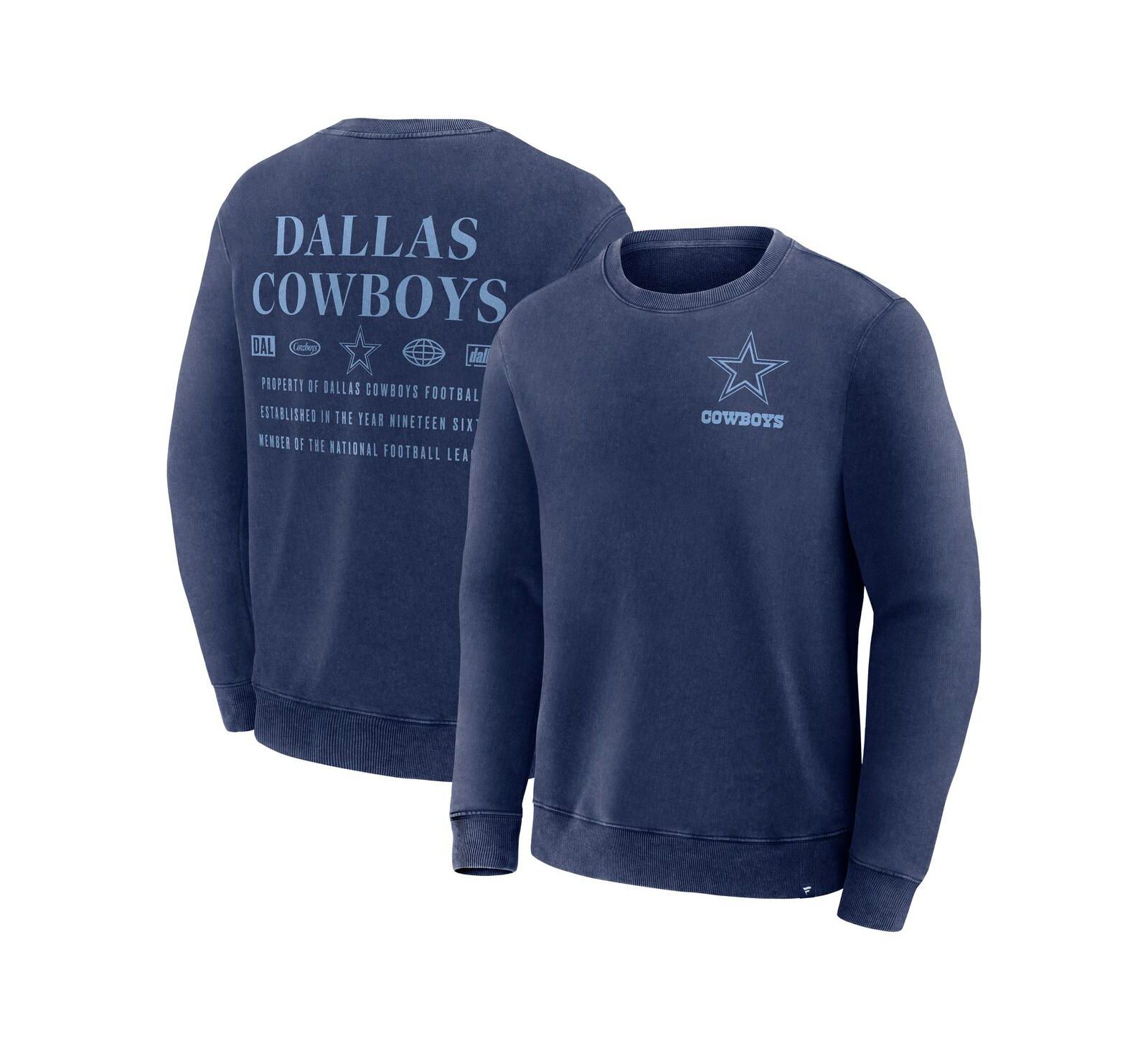 Fanatics Men's Navy Dallas Cowboys Deep Route Pullover Sweatshirt