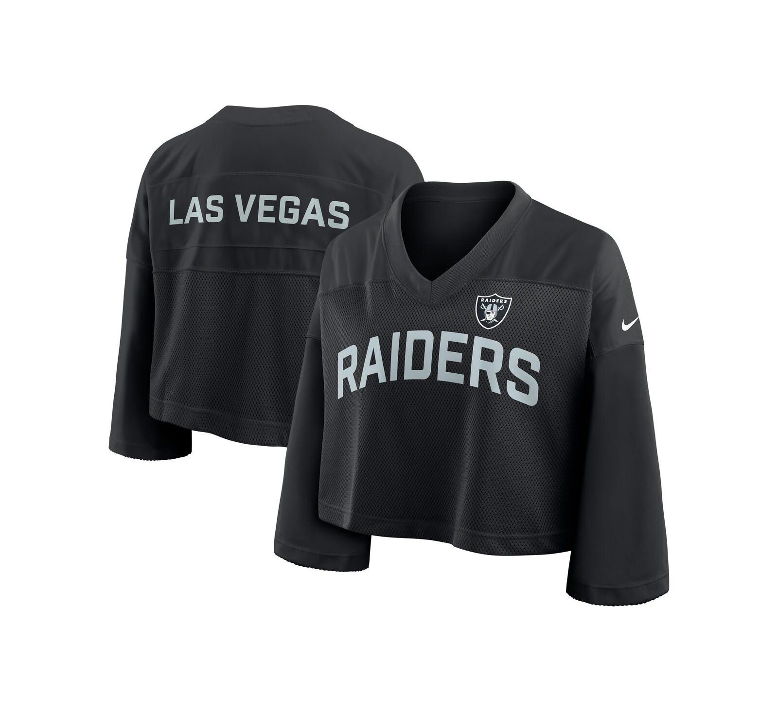 Женская джерси Nike Las Vegas Raiders Primetime Cropped Mesh Dri-FIT Black