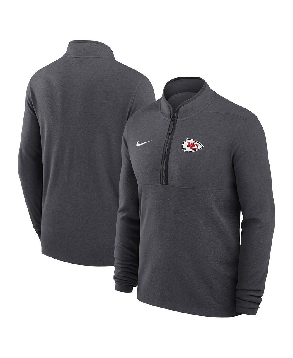 Nike мужская легкая толстовка с капюшоном на молнии до половины груди Dri-FIT цвета антрацит Kansas City Chiefs