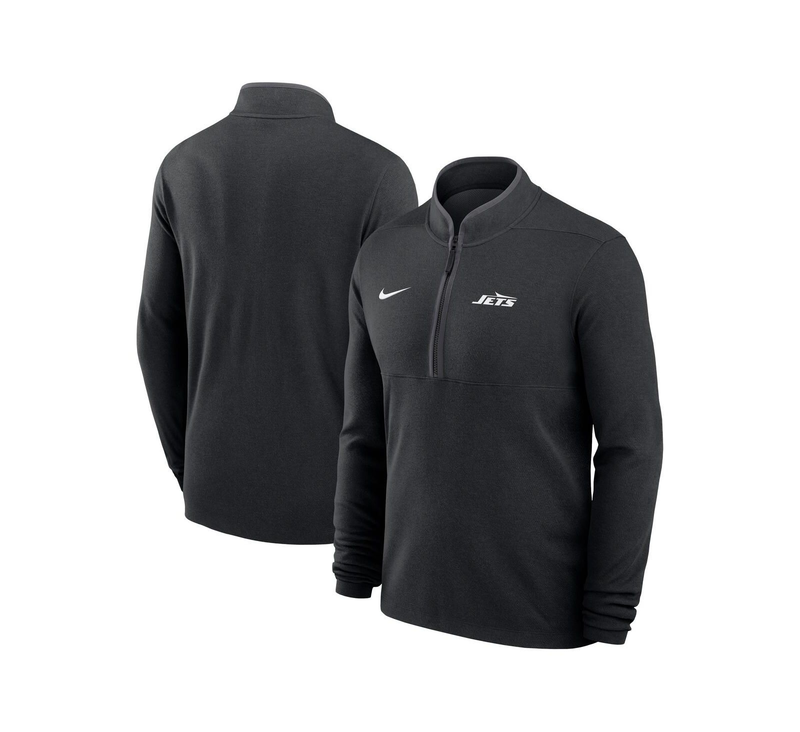 Мужская толстовка Nike New York Jets Lightweight Victory Dri-FIT с полумолнией, черная