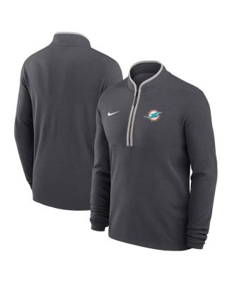 Nike Men's Anthracite Miami Dolphins Lightweight Victory Dri-FIT Half-Zip Pullover Hoodie