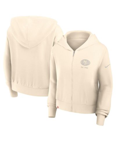Nike Women's Cream San Francisco 49ers Glory Cropped Full-Zip Hoodie